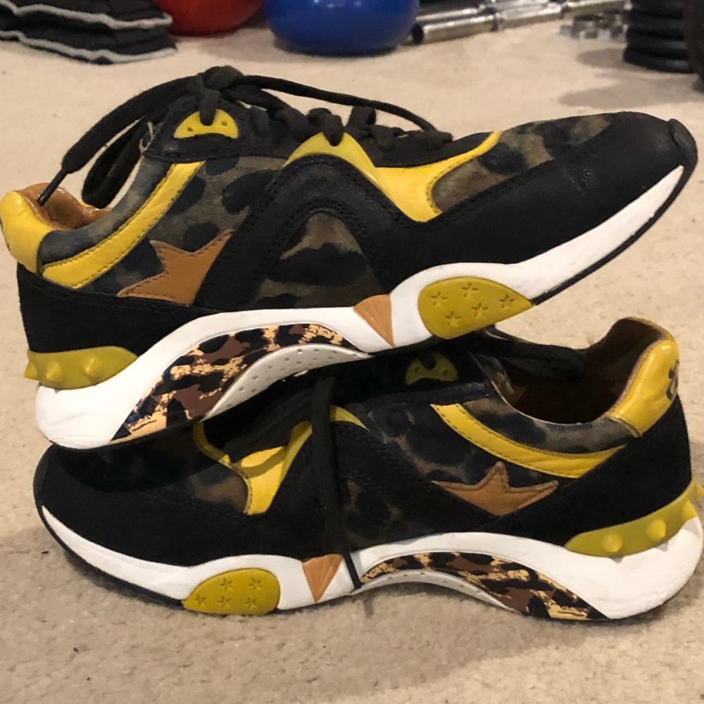 Leopard Ash Limited Accent Black and Yellow leopard print Sneakers